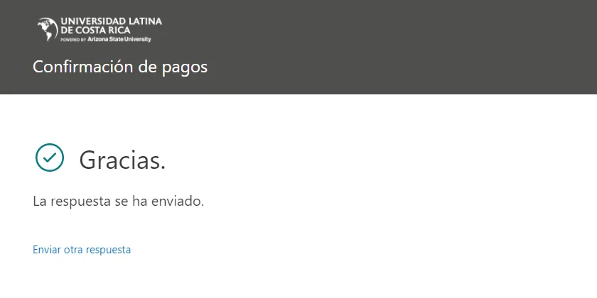 Una vez que env&iacute;es el formulario, visualizar&aacute;s la siguiente pantallao